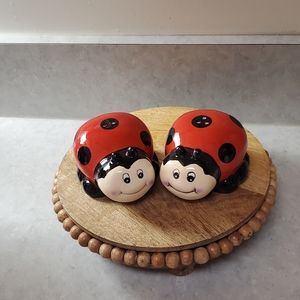 Whimsical LadyBug Salt and Pepper Shakers